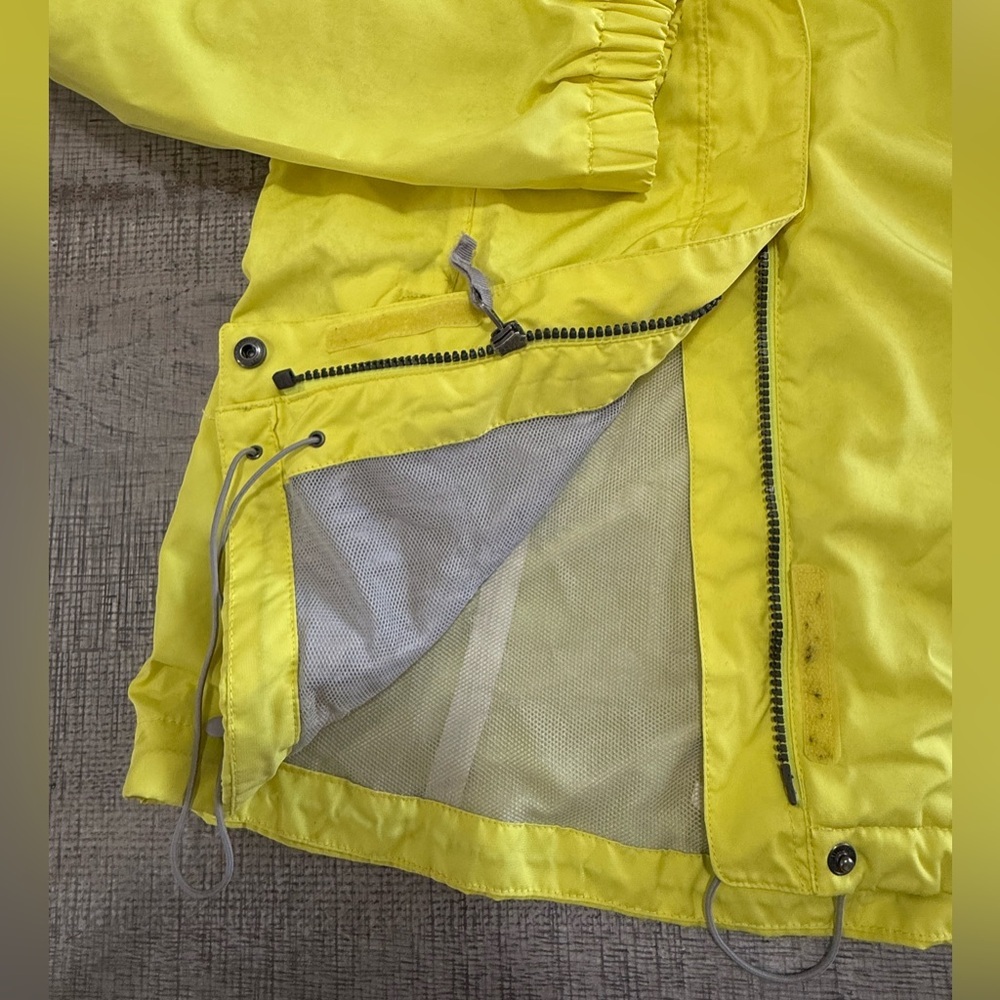 Eddie Bauer Bright Yellow WaterProof Hooded Rain Jacket Size Medium - Picture 14 of 14
